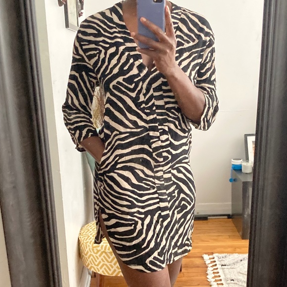 Zebra print Shirt dress - Picture 1 of 3